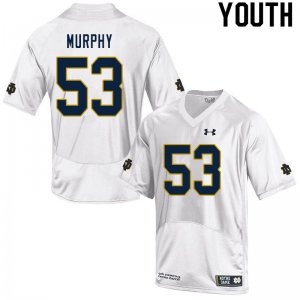 Notre Dame Fighting Irish Youth Quinn Murphy #53 White Under Armour Authentic Stitched College NCAA Football Jersey AAL3699HZ